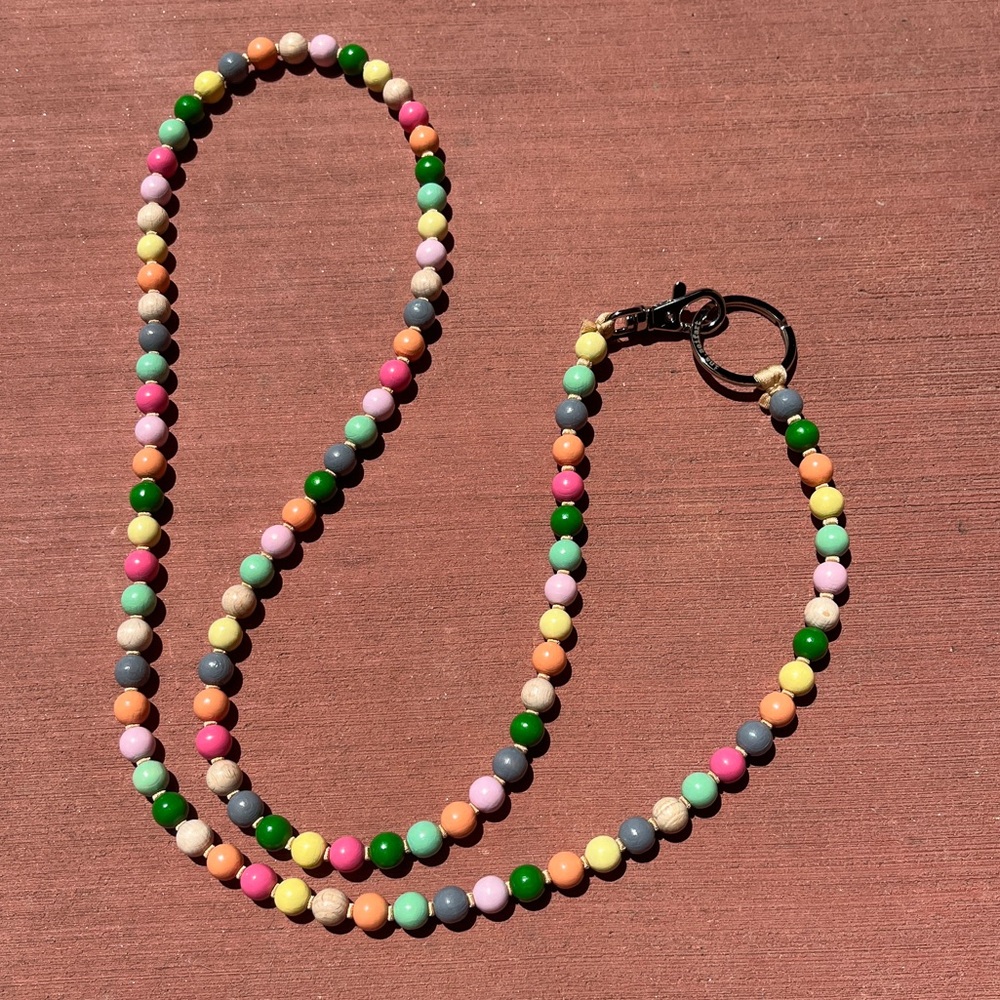 Ina Seifart pastel mix handykette beaded phone strap